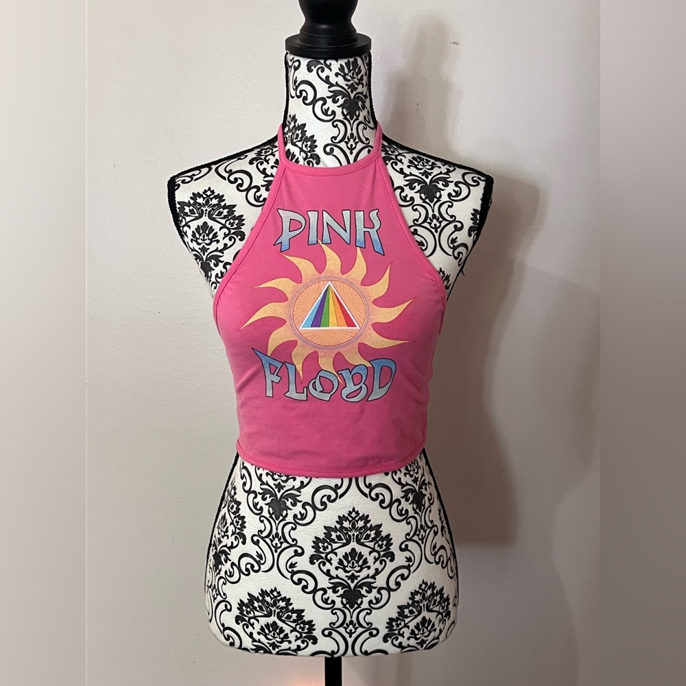 Pink Halter Crop Too